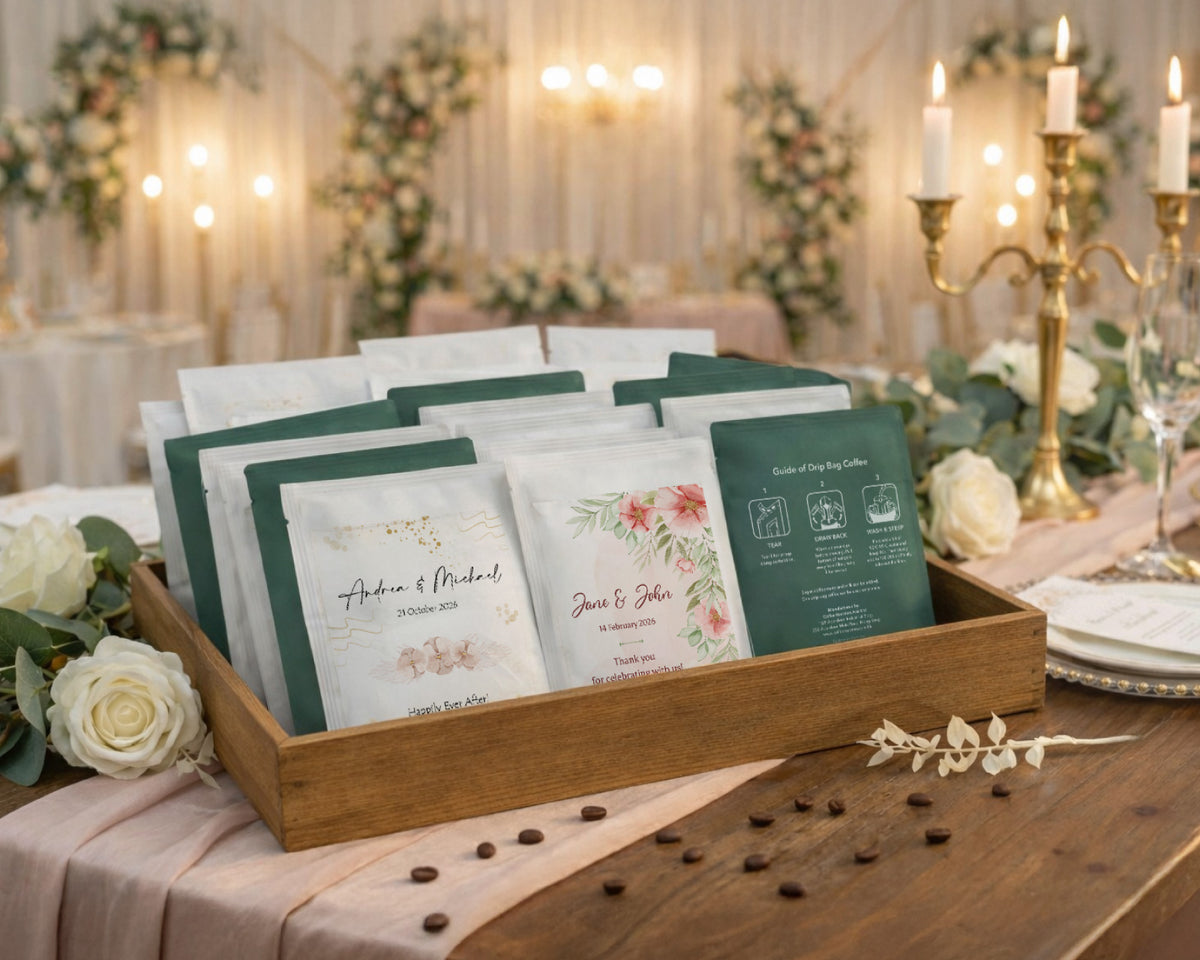 Personalised Wedding Favours - Fruity Bliss Drip Bag Coffee (Pre-Order)