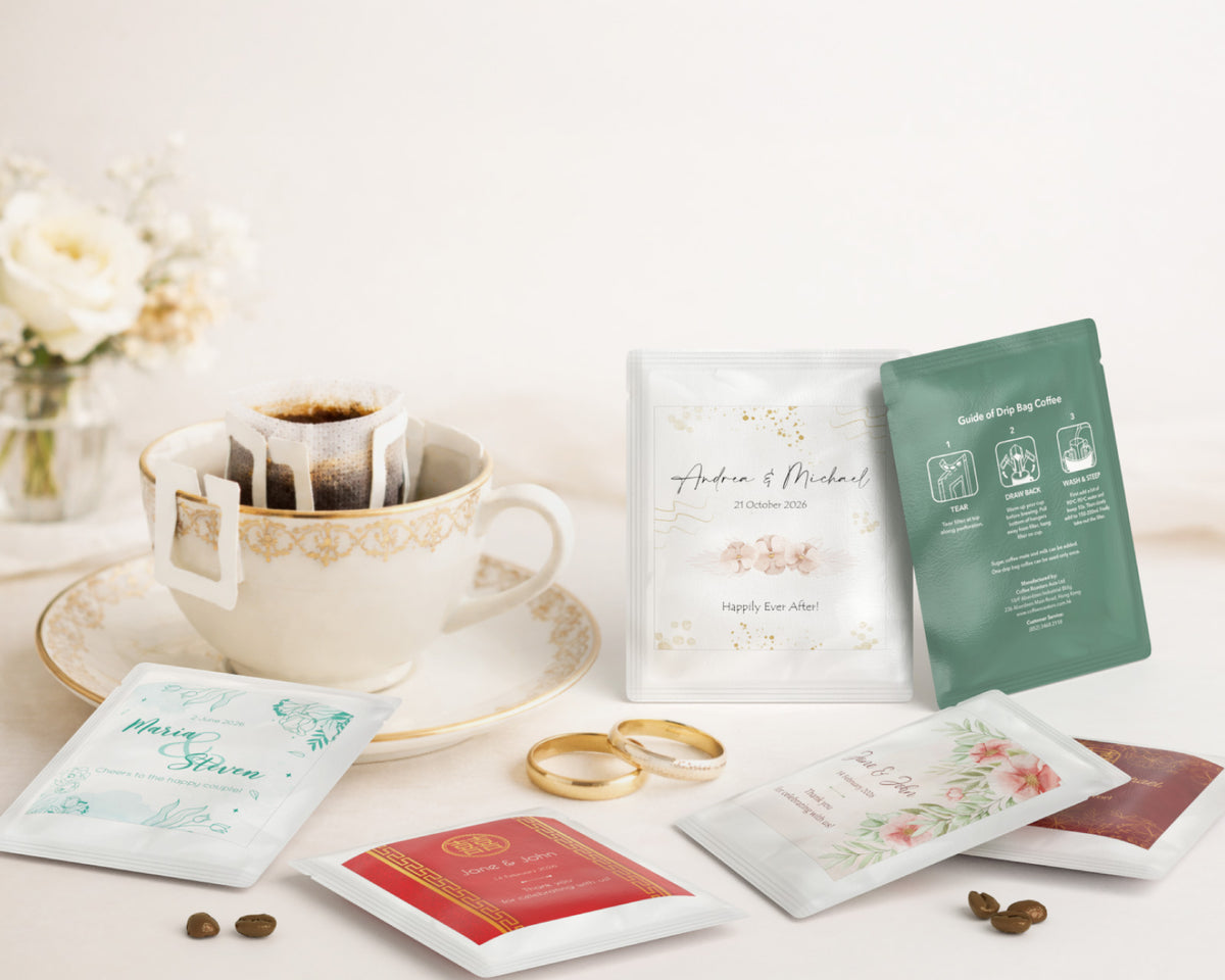 Personalised Wedding Favours - Nutty Delight Drip Bag Coffee (Pre-Order)